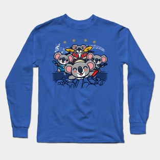 Cute Kawaii Koala Rock Band Concert Festival Spring Break Cartoon Long Sleeve T-Shirt